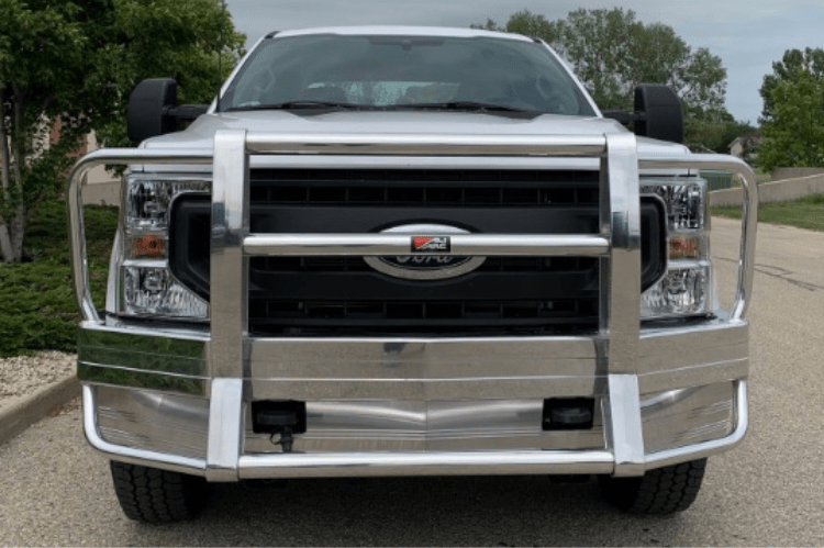 2017-2022 Ford F450/F550 Super Duty Aluminum Front Bumper with LED Light Cutouts & Rake Design | Heavy-Duty Truck Upgrade for Off-Road & Towing | FDR2792