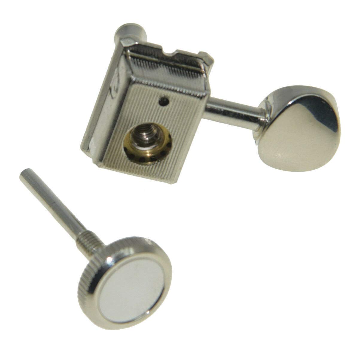 6-Piece Locking Guitar Tuners Set - Nickel Plated Machine Heads for Stratocaster & Telecaster Electric Guitars | Perfect for Quick String Changes & Stable Tuning | Ideal for Performances, Studio Recording & Practice Sessions