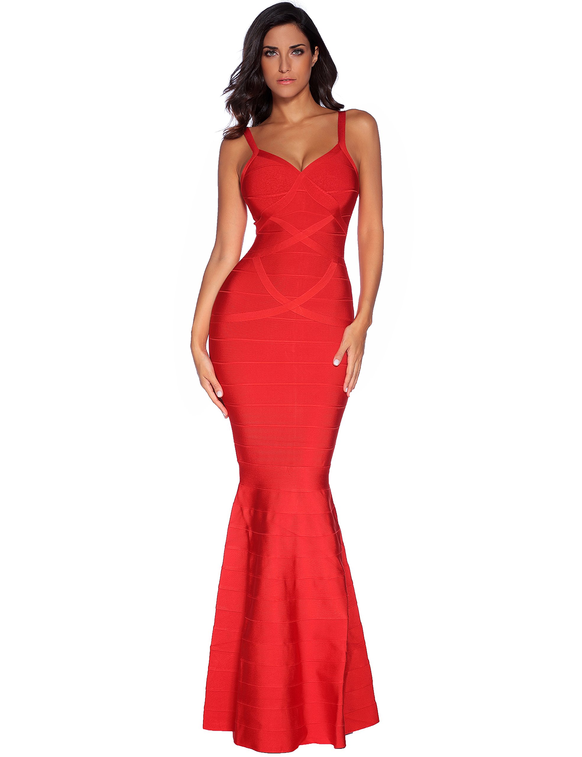 Meilun Women's Maxi Bandage Dress Fishtail Bodycon Formal Evening Gown - Elegant & Sexy Party, Prom, Cocktail, Wedding Guest Dress