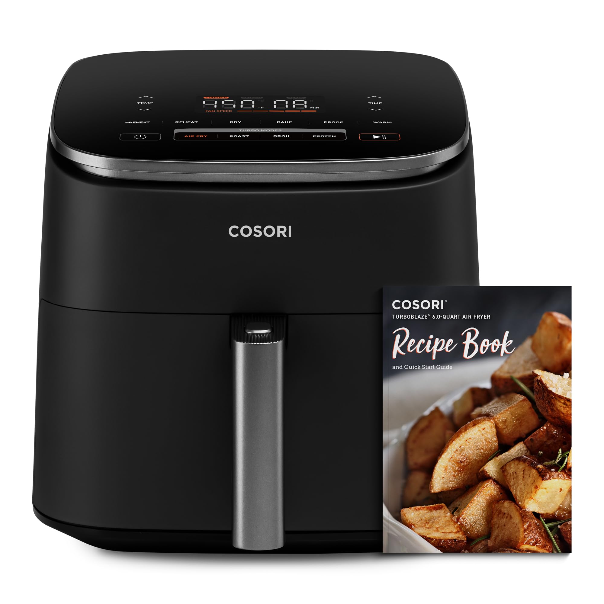 COSORI TurboBlaze 6.0-Quart Air Fryer with Rapid Air Technology - Compact Countertop Oven for Healthy Frying, Roasting, Baking - Includes 50 Air Fryer Liners - Perfect for Family Dinners, Meal Prep & Quick Snacks
