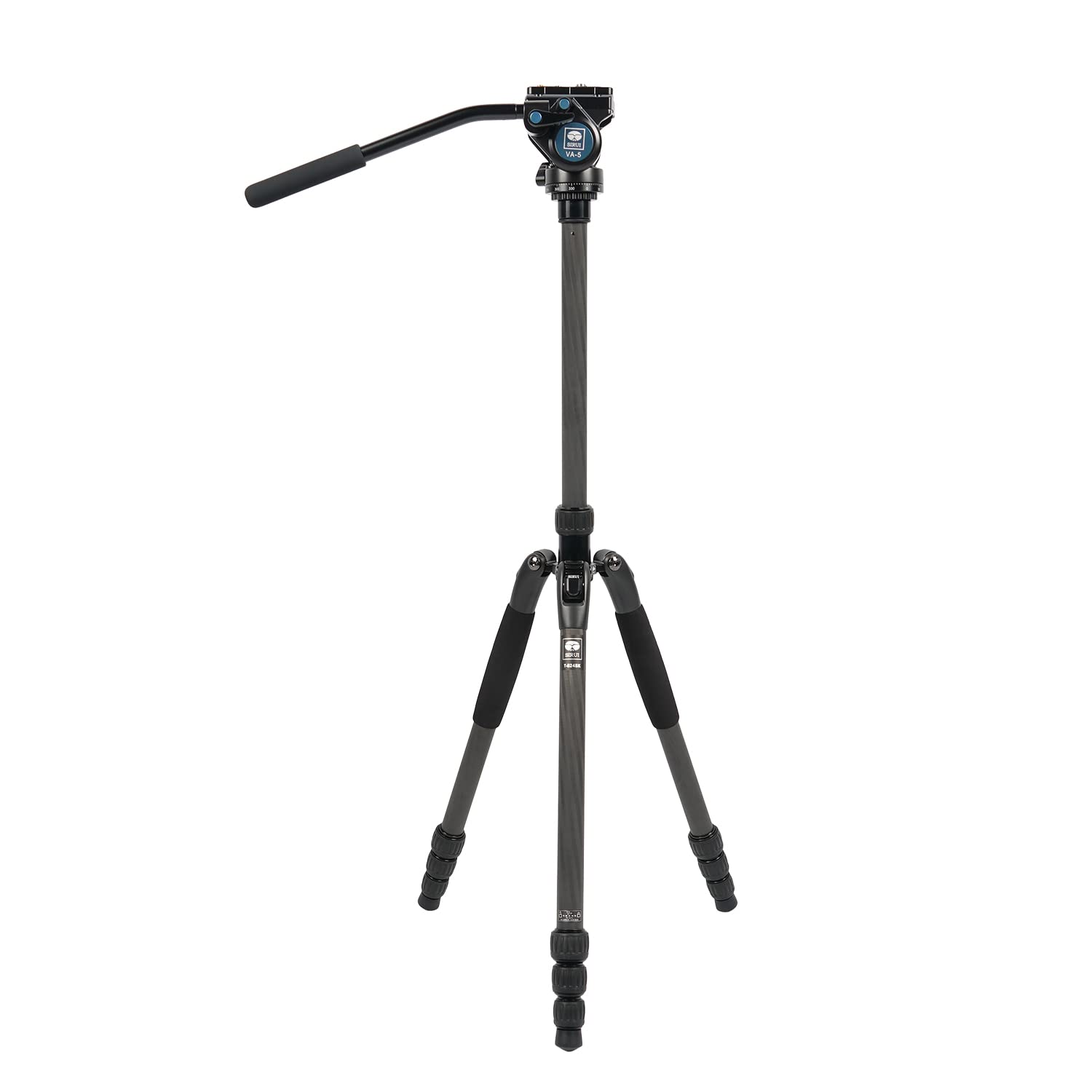 SIRUI T04S Carbon Fiber Tripod with VA-5 Compact Fluid Video Head - Professional Camera Tripod for DSLR, Mirrorless, Video Shooting - Perfect for Travel, Vlogging, and Outdoor Photography (T-024SK+VA-5)