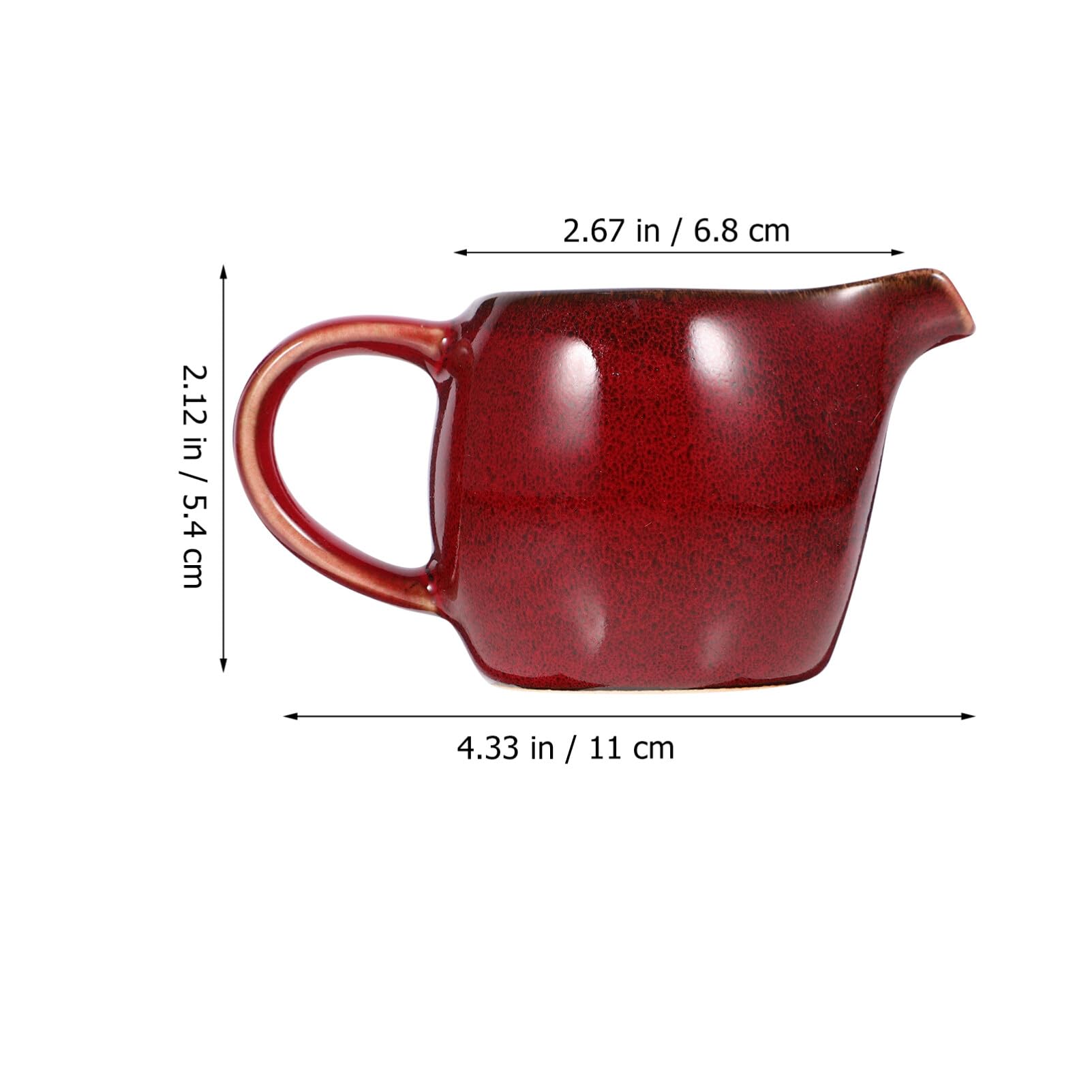 ABOOFAN Small Creamer Pitcher - Mini Milk & Coffee Frothing Pitcher for Latte, Tea, and Hot Chocolate - Perfect for Home, Cafe, and Restaurant Use - Red