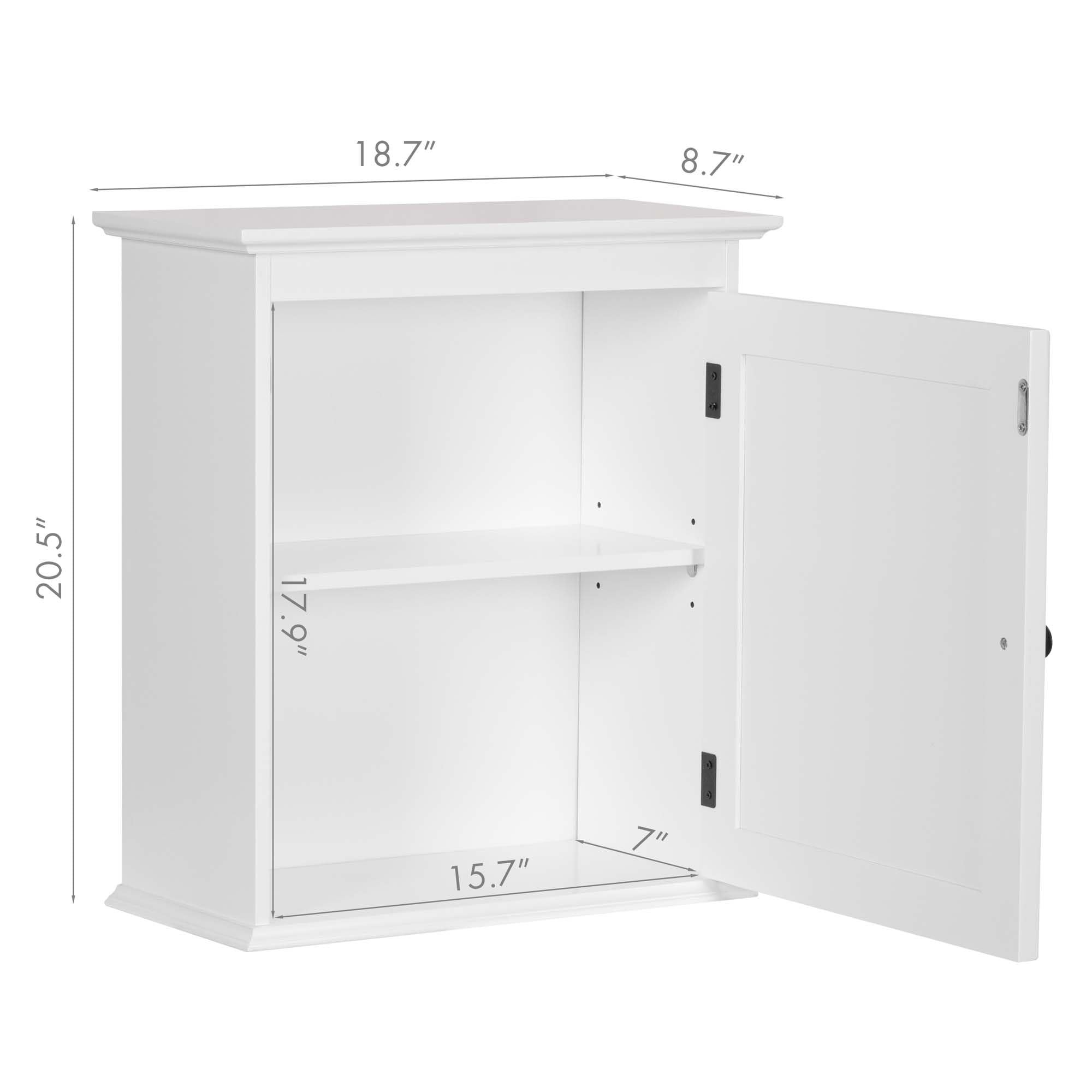 White Wall Mounted Bathroom Storage Cabinet - Small Medicine Cabinet Organizer for Bathroom, Kitchen & Living Room - Perfect for Toiletries, Cosmetics & Home Essentials - Space Saving Bathroom Wall Cabinet with Mirror