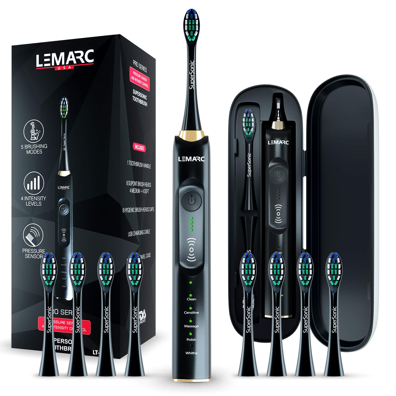 Replacement Toothbrush Brush Heads Compatible with Wagner & Stern and Wagner Switzerland Electric Toothbrushes - Soft Bristles, Black - Perfect for Travel & Daily Oral Care