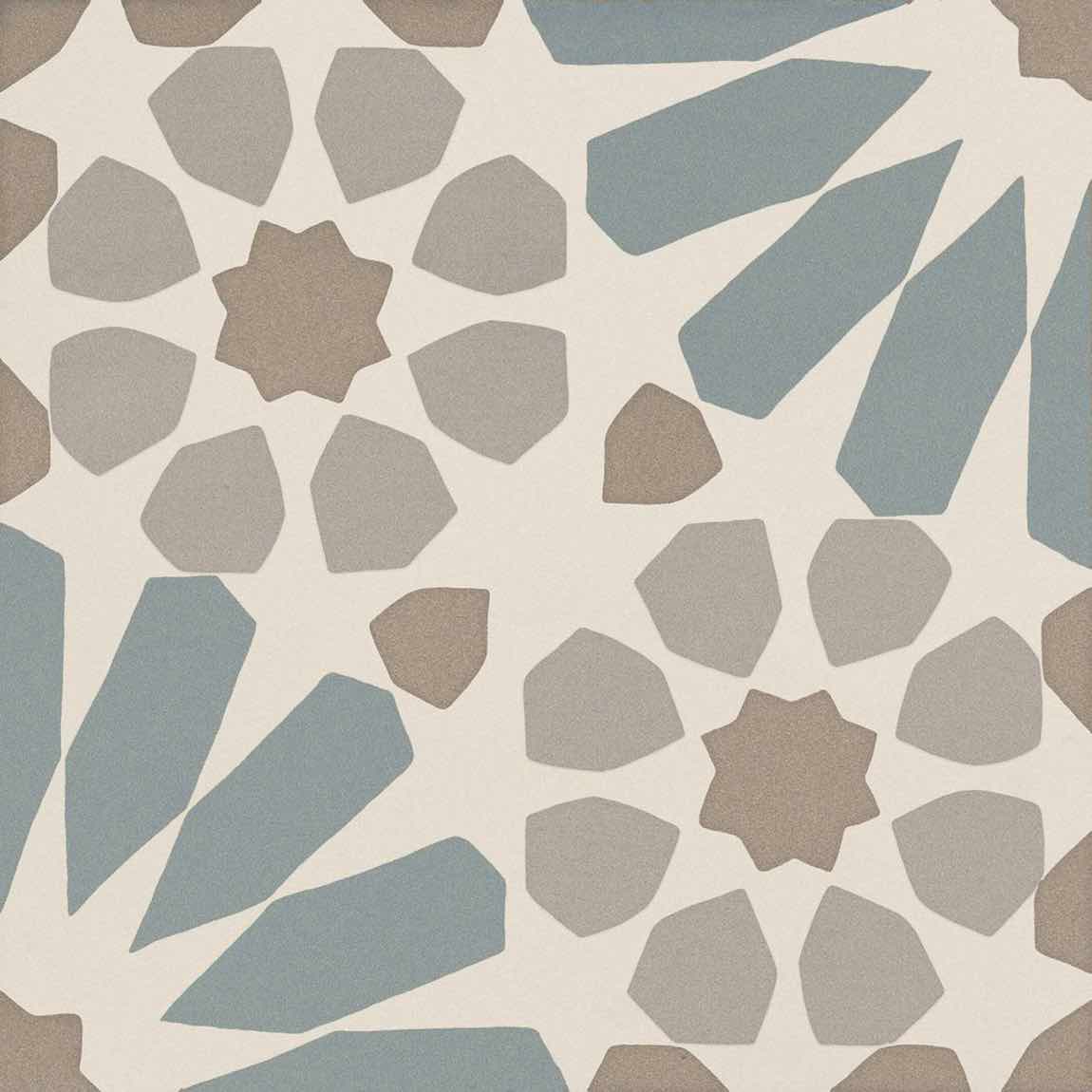 8x8 Light Blue Ethnic Porcelain Tile - Handmade Ceramic Wall & Floor Tile for Bathroom, Kitchen, and Backsplash Decor