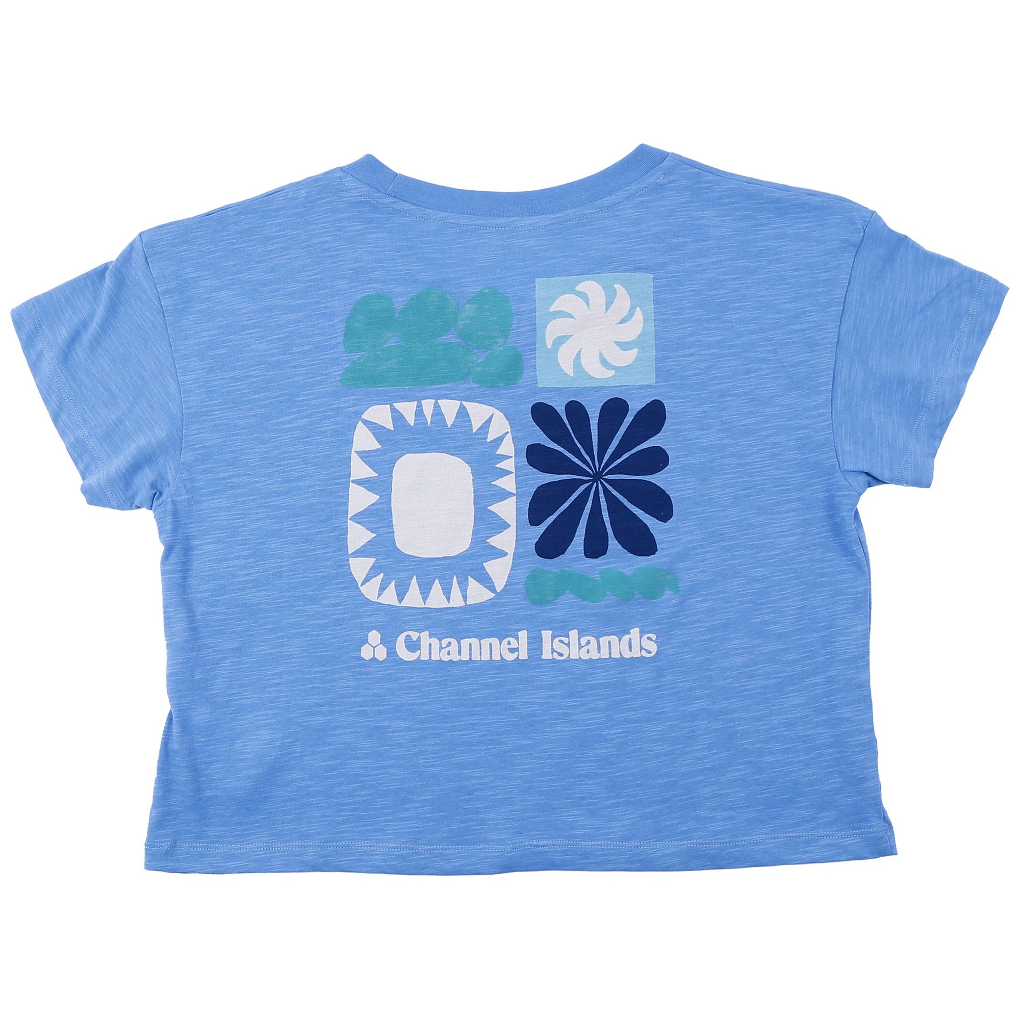 Channel Islands Flowers Crop Women's Short Sleeve T-Shirt - Soft Cotton Summer Top for Beach, Music Festivals & Casual Outings