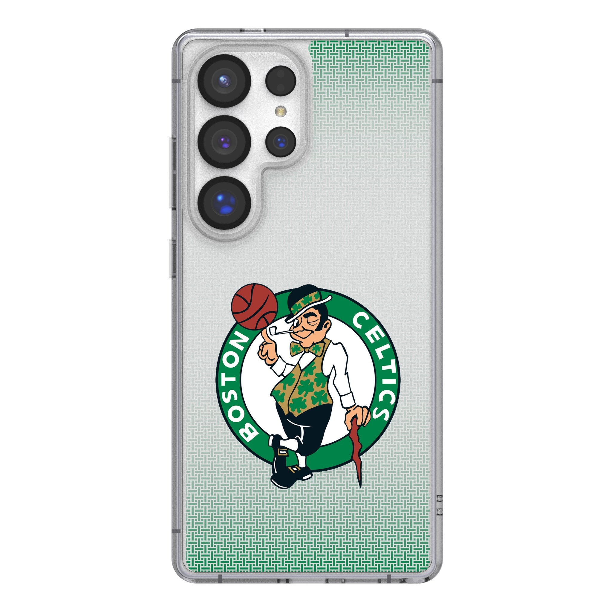 Boston Celtics Linen Clear Phone Case for Samsung Galaxy S21/S22/S23 - Protective Slim Cover with Team Logo - Perfect for Celtics Fans & Game Day Accessories