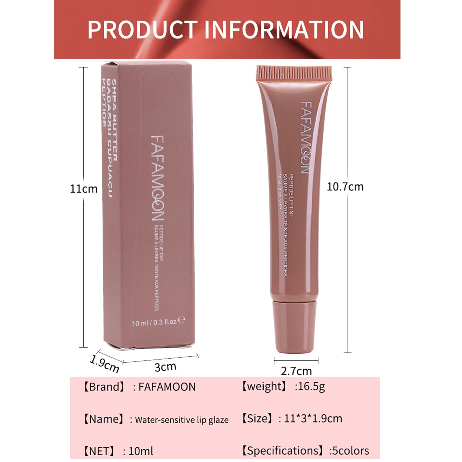5 Colors Hydrating Lip Glow Oil - Ribbon, Toast, Raspberry Jelly, Espresso & White Tinted Lip Gloss | Moisturizing, Nourishing Lip Care for Plump, Soft Lips | Perfect for Daily Hydration, Makeup Looks & Gift Giving