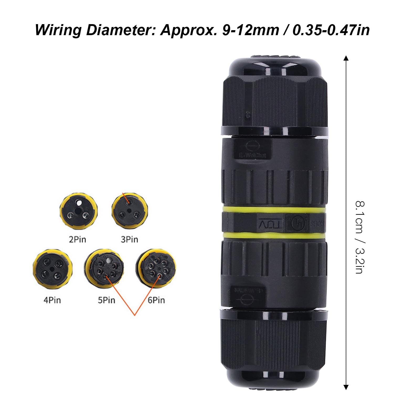 Haofy 5Pcs IP68 Waterproof LED Power Connectors - Outdoor Electrical Cable Connectors for Repair & Extension, Wire Protectors for Tunnel Lights - Perfect for Garden, Patio & Landscape Lighting