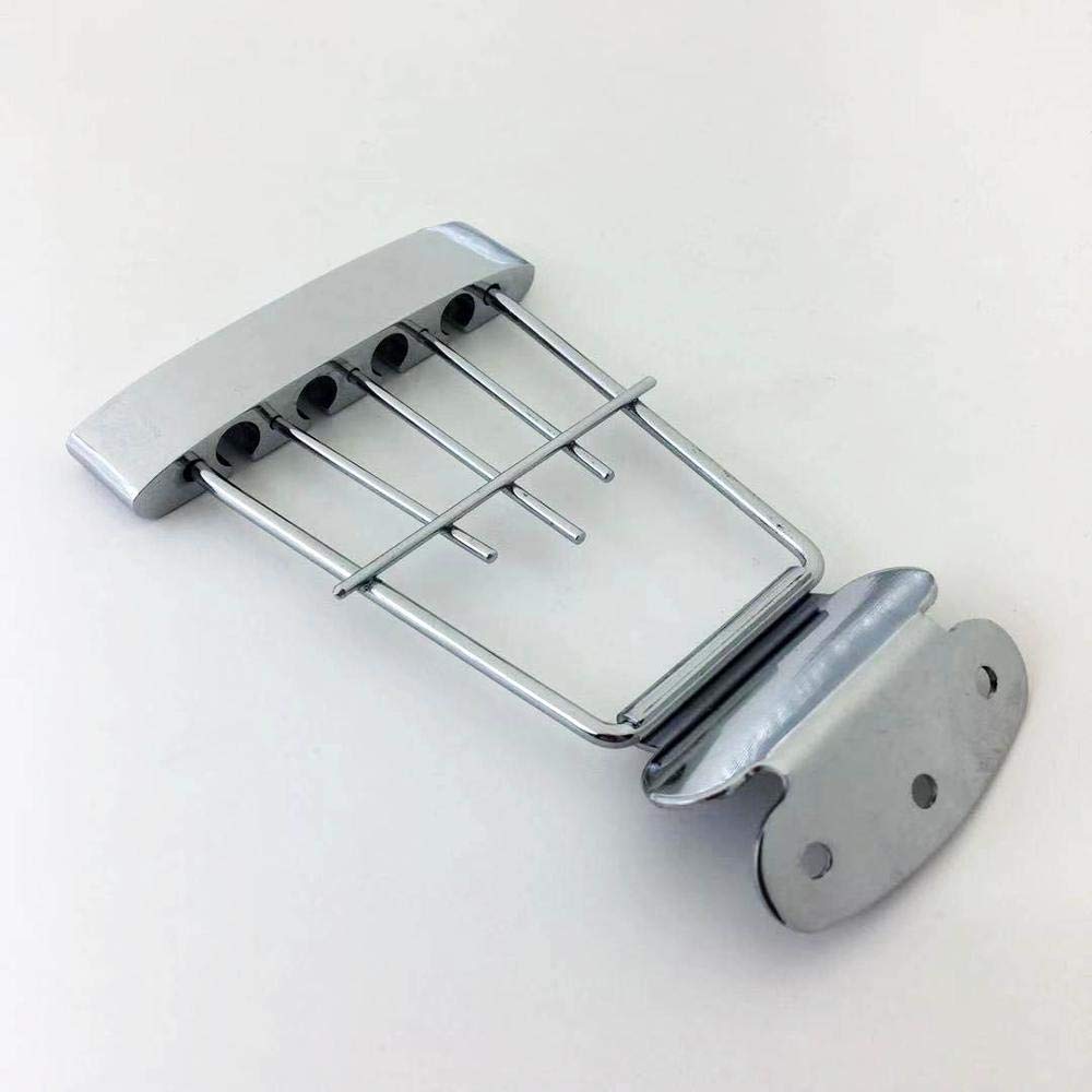 Chrome Plated 4 String Guitar Bridge for Hofner BB2 Electric Bass - 15mm String Spacing, Silver Finish | Perfect for Bass Guitar Upgrades & Repairs