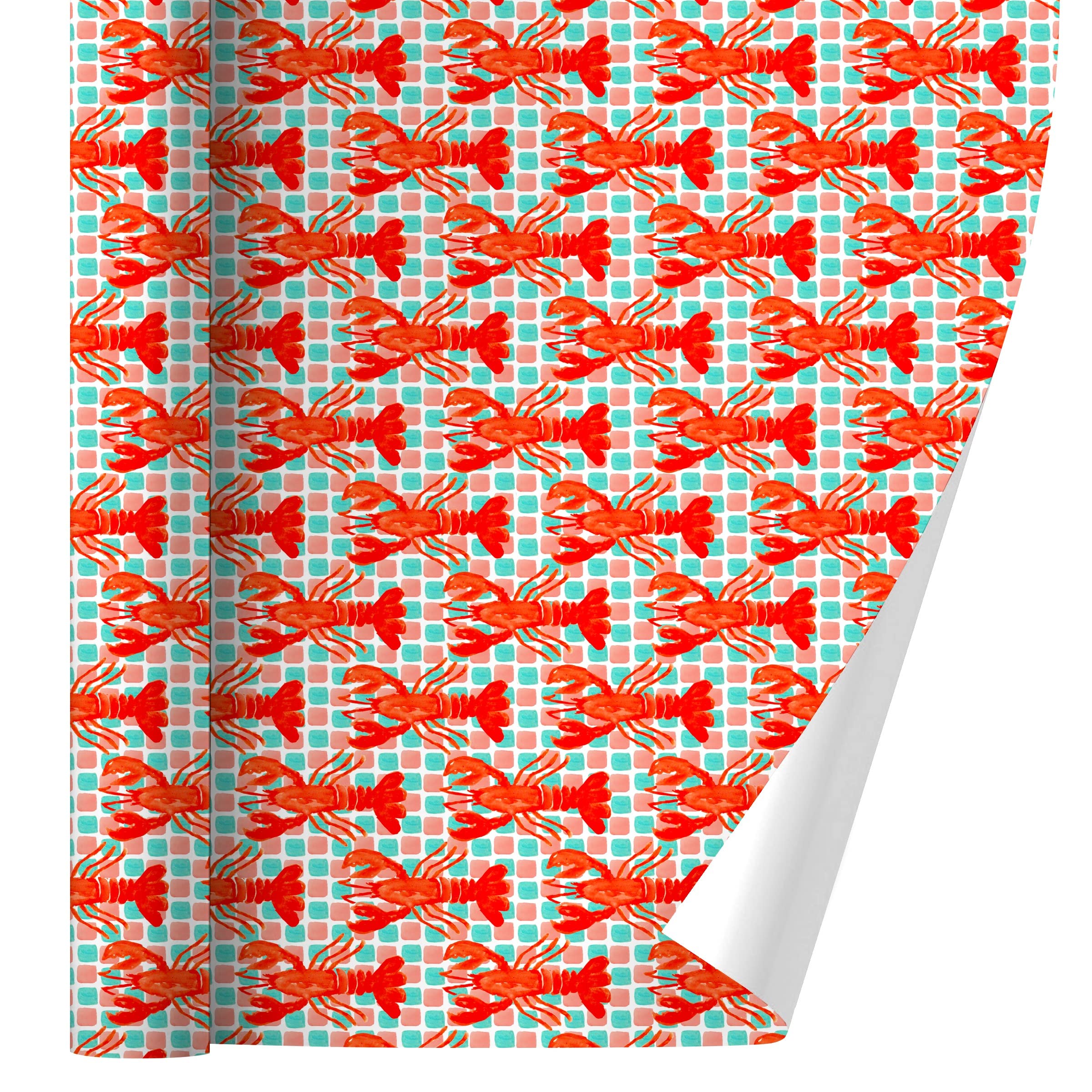 GRAPHICS & MORE Lobster Tiles Gift Wrap Paper Rolls - Perfect for Birthday, Wedding & Holiday Present Wrapping