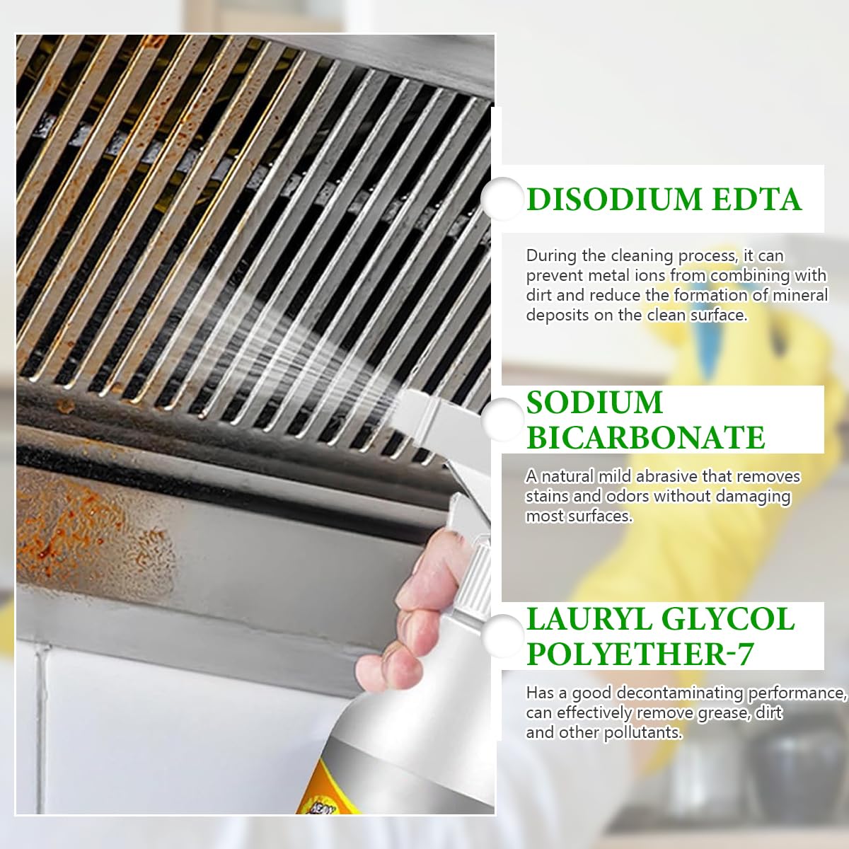 2-Pack Kitchen Foam Cleaner for Stubborn Stains - All-Purpose Cookware Cleaner for Pots, Pans & Range Hoods - Powerful Grease & Grime Remover Spray (4 Fl.oz/120ml) - Ideal for Deep Cleaning Stovetops, Ovens & Kitchen Surfaces