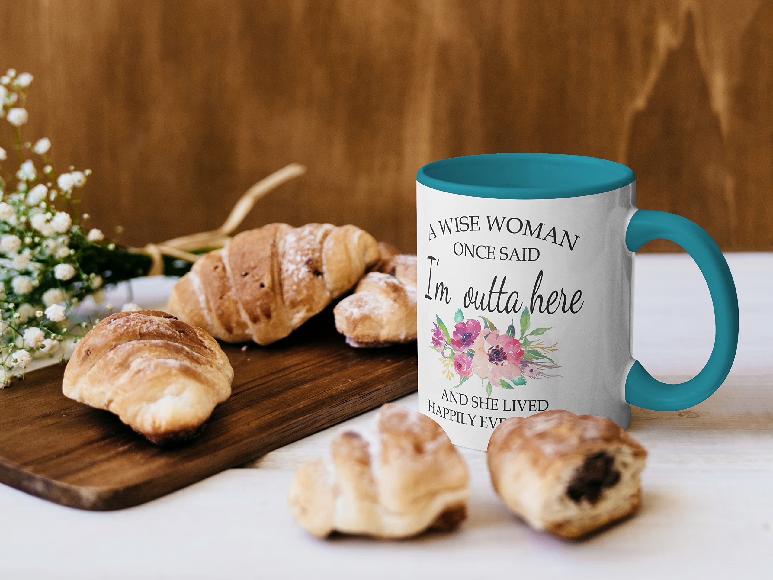 Wise Women Mug - Funny Retirement Gifts for Women, 11oz Ceramic Coffee Cup with Handle (Light Blue) | Dishwasher Safe | Perfect Retirement, Birthday & Christmas Present for Colleagues | Great for Office Farewells, Tea Time & Home Decor