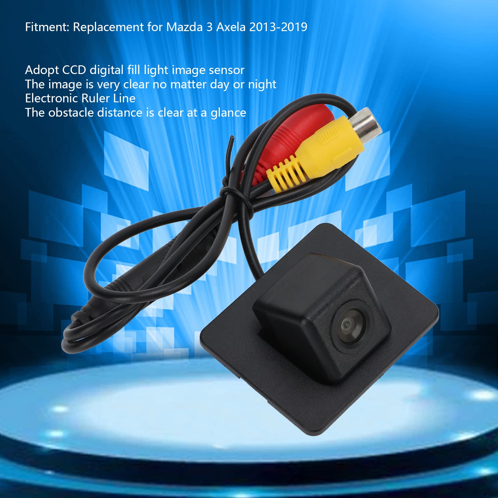 170° Wide Angle IP67 Waterproof Car Backup Camera, CCD Rear View Camera Replacement for Mazda 3 Axela 2013-2019 - Perfect for Night Driving & Parking Assistance