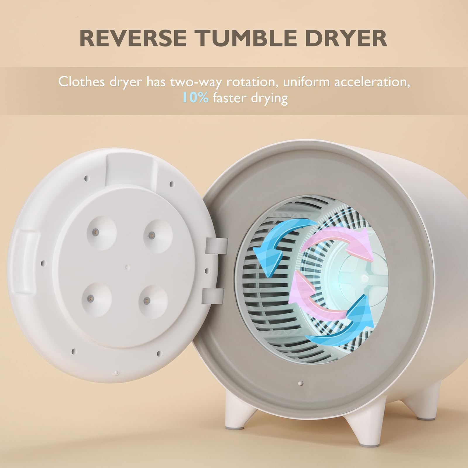 Lagute Portable Clothes Dryer | Compact Mini Electric Laundry Dryer & Underwear Warmer for Apartments, Dorms, RVs | Fast Drying for Travel, Camping & Small Spaces