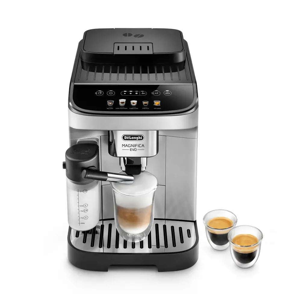 DeLonghi ECAM29063SB Magnifica Evo Super Automatic Espresso Machine with LatteCrema System - Certified Refurbished with Home Essentials Warranty | Perfect for Home Baristas & Coffee Lovers