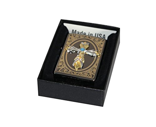 Zippo Lighter Genuine Design - Black Ice Emblem Windproof Lighter for Outdoor Camping, Hiking & Everyday Carry
