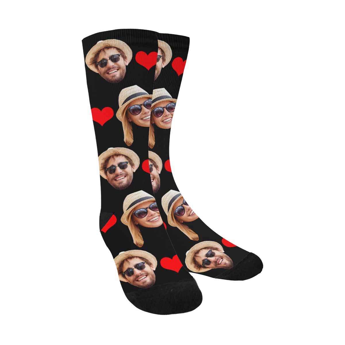 Custom Photo Pet Face Socks - Personalized Heart Crew Socks for Men & Women - Perfect Gift for Pet Lovers, Couples & Sock Enthusiasts - Great for Christmas, Valentine's Day & Anniversaries