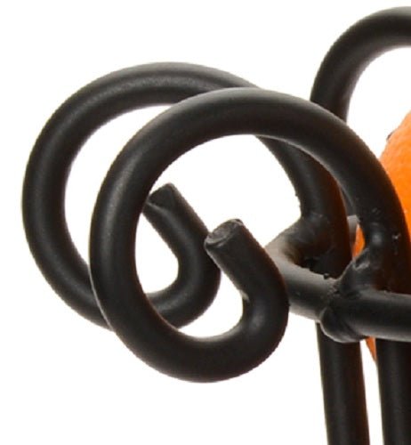Scrolled Fruit Bowl - Elegant Wrought Iron Decor Basket Stand in Satin Black | Perfect for Kitchen Counter, Dining Table & Farmhouse Decor