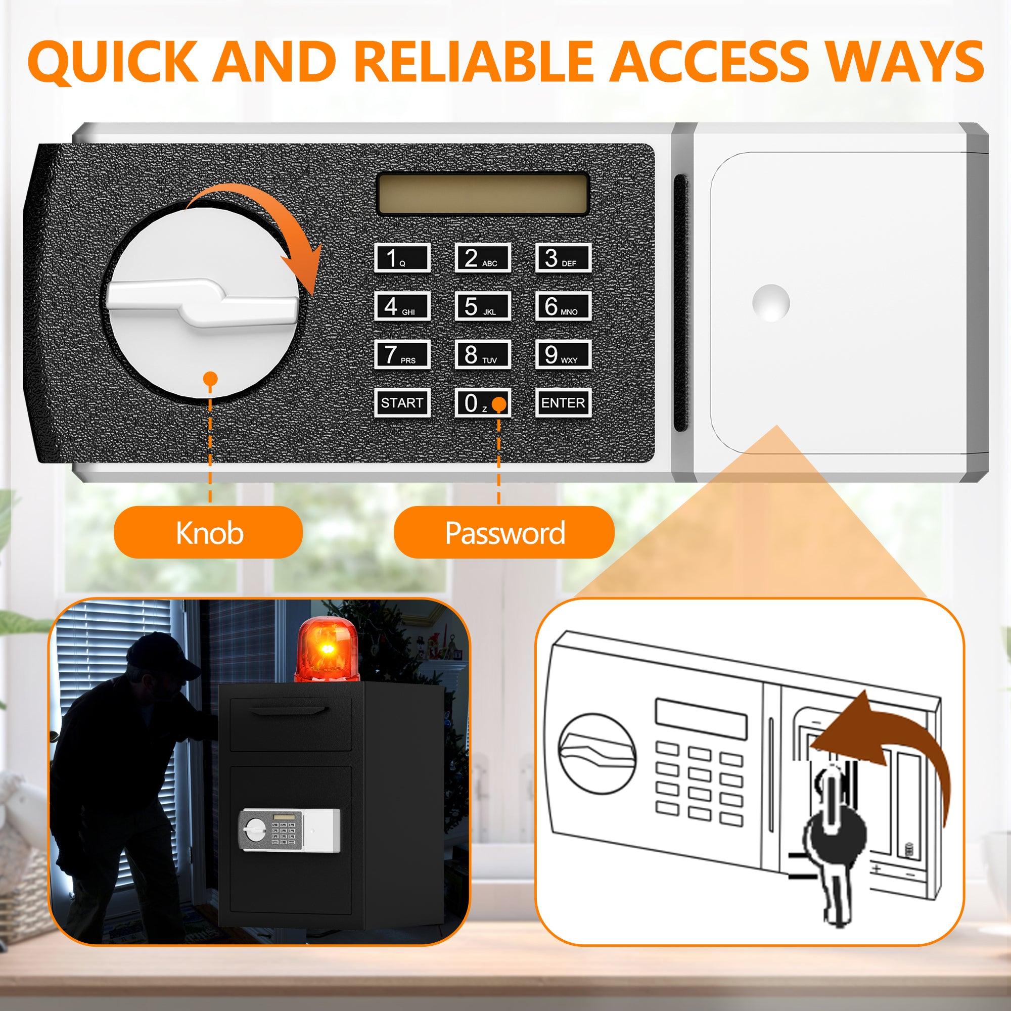 Carbon Steel Digital Depository Safe with Electronic Code Lock & Deposit Slot - Secure Cash Box for Home, Hotel, Restaurant & Office - Ideal for Retail Stores, Small Businesses and Night Drop Security