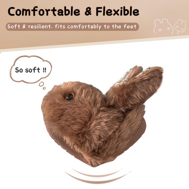 **Soft Plush Bunny Slippers for Toddlers - Anti-Slip Indoor/Outdoor Winter Slippers for Girls & Boys - Cozy Kids House Shoes for Playtime & Bedtime**