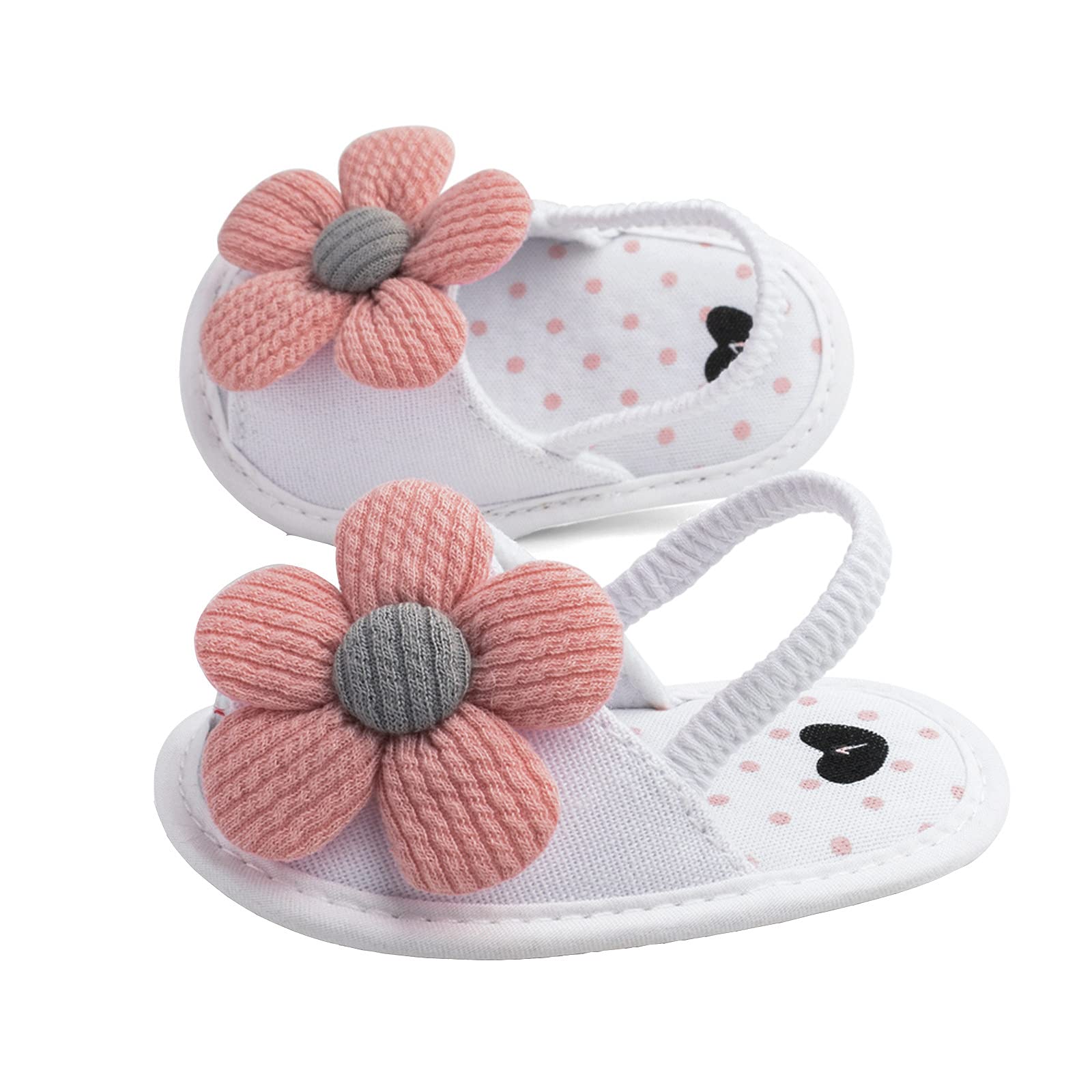**Soft Baby Sneakers for 0-12 Months - Breathable Toddler Walking Shoes with Floral Design (White, 6-9M) - Perfect for Outdoor Play & First Steps**
