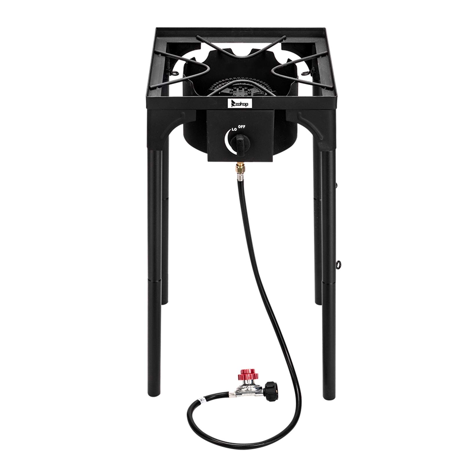 High-Pressure 75,000 BTU Portable Outdoor Camp Stove - Durable Cast Iron Propane Gas Cooker for Camping, Backpacking & Patio Cooking | Compact Single Burner Design