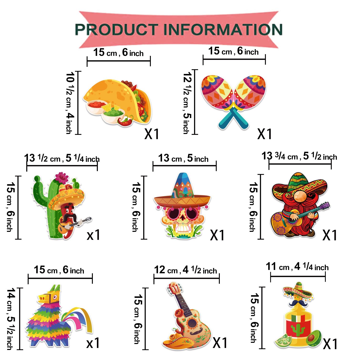 Pre-Strung Taco Birthday Party Decorations Kit - Includes 1 Fiesta Happy Birthday Banner & 8 Cinco De Mayo Hanging Swirls - Mexican Themed Party Supplies for Fiesta, Taco Tuesday & Birthday Celebrations