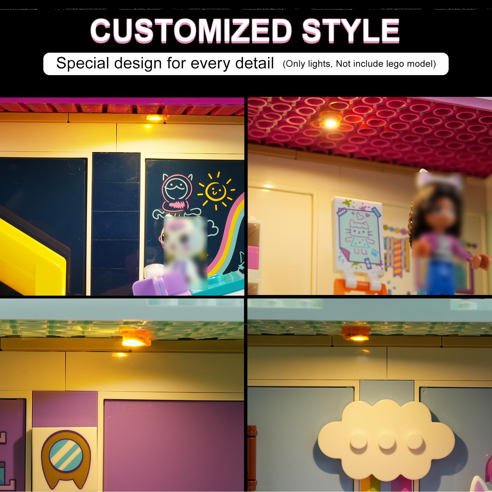 CoolDAC LED Light Kit for Lego 10788 Gabby's Dollhouse Toy Set (Lights Only, No Models) - Creative Decorative Lighting Compatible with Lego Gabby's Dollhouse | Perfect for DIY Room Decor, Birthday Gifts & Enhancing Playtime Experience