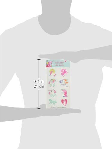 Amscan Unicorn Temporary Tattoos for Kids - 8 Count Pack - Fun Party Favors & Birthday Supplies for Girls