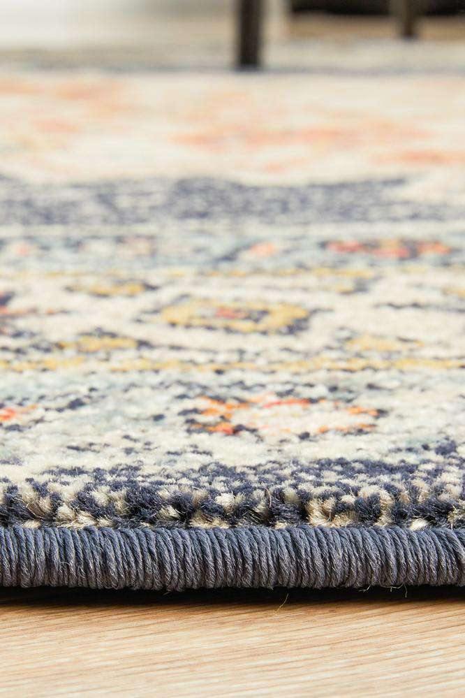 Nylah Navy Tribal Round Rug - Handwoven Boho Area Rug for Living Room, Bedroom, or Nursery - Perfect for Home Decor and Cozy Spaces