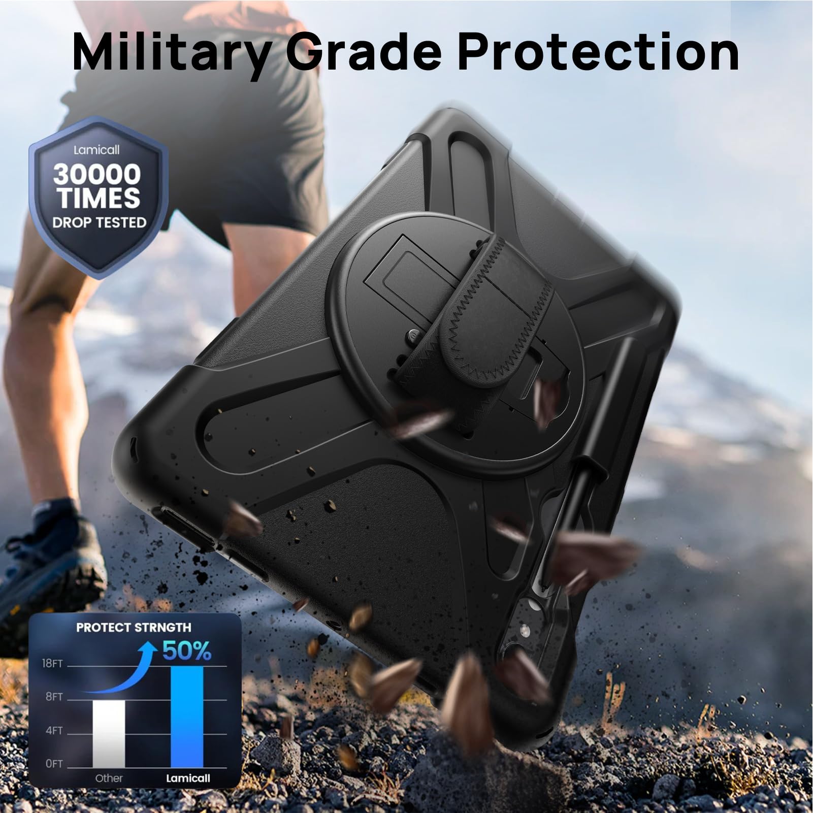Premium Protective Case for Samsung Galaxy Tab S9 FE 5G / S9 Tablet - Shockproof Cover with Built-in Screen Protector, S Pen Holder, 360° Rotating Stand & Hand Strap - Perfect for Work, Travel & Entertainment (10.9
