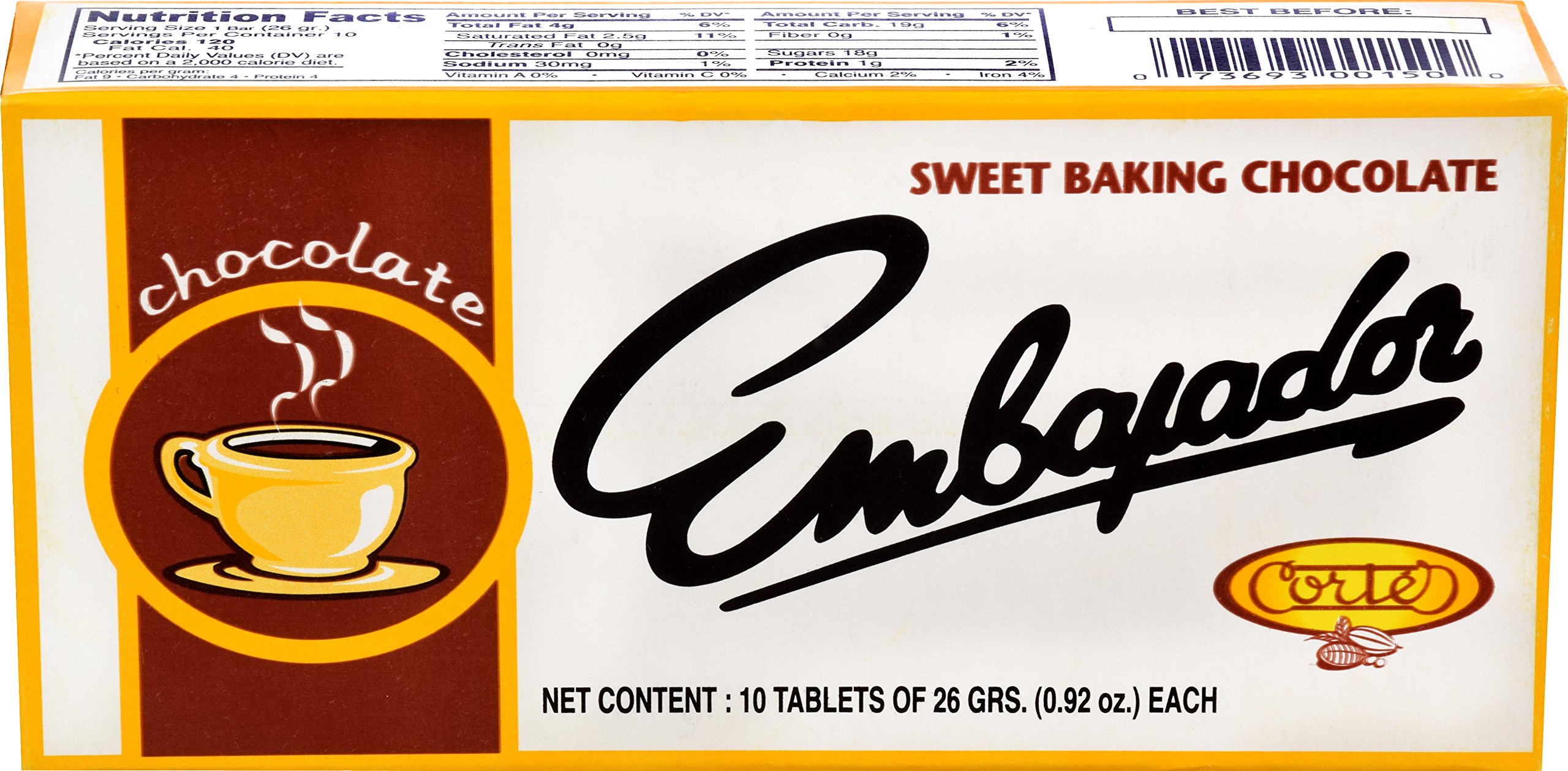 Goya Foods Sweet Baking Chocolate Bars - 9.17 Oz (Pack of 36) | Premium Chocolate for Baking, Desserts & Hot Cocoa | Perfect for Cookies, Cakes & Holiday Treats