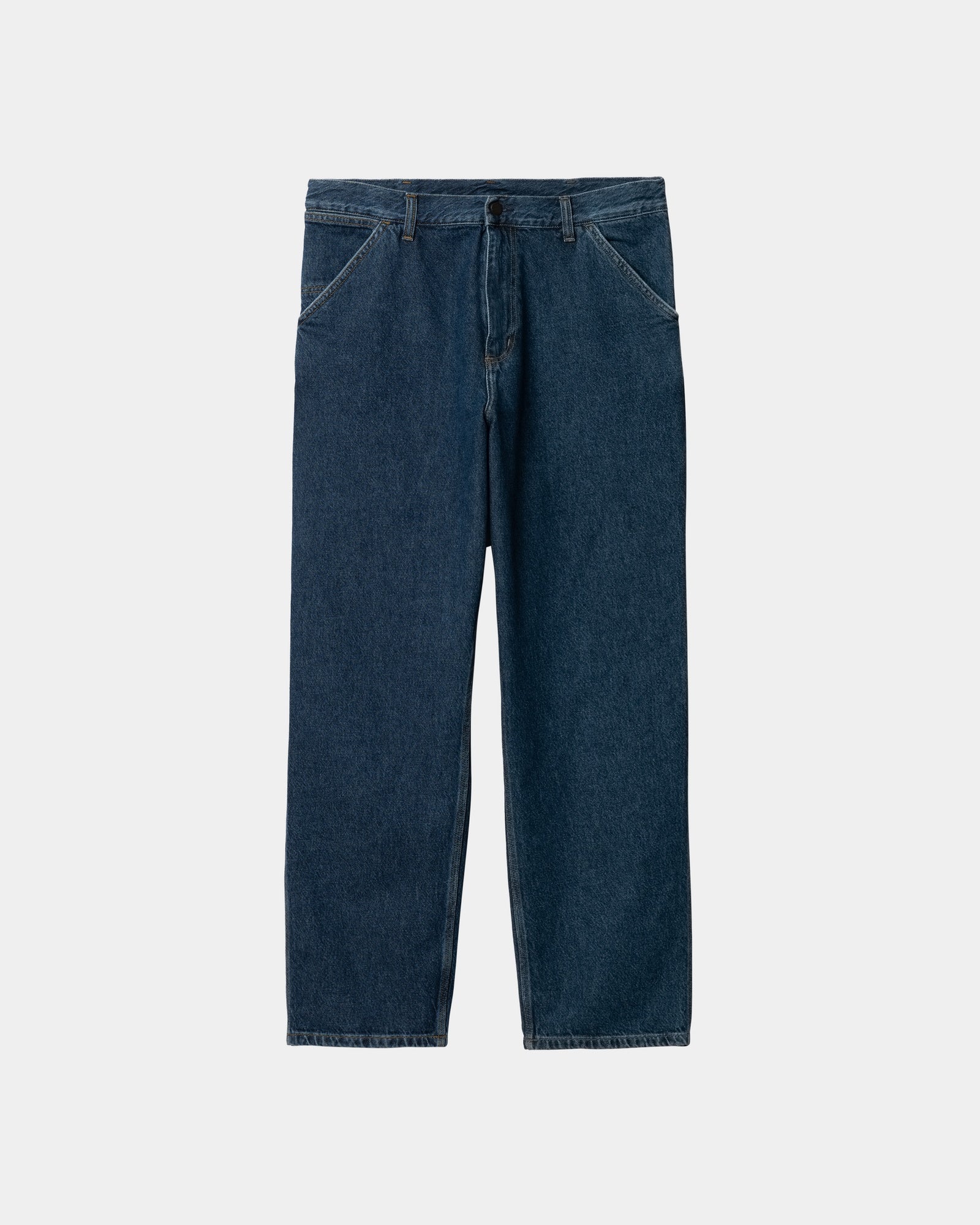 Single Knee Denim Pants for Men - Stone Washed Blue Jeans | Durable & Comfortable for Casual Wear, Work, and Outdoor Activities