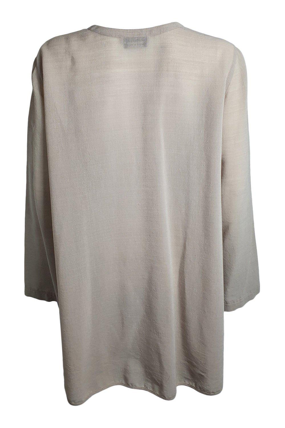 Armani Khaki Cotton Blend A-Line Open Front Shirt - Women's Casual Button Down Top (IT 42 | UK 10 | US 6) - Perfect for Office Wear, Weekend Outfits & Spring Fashion