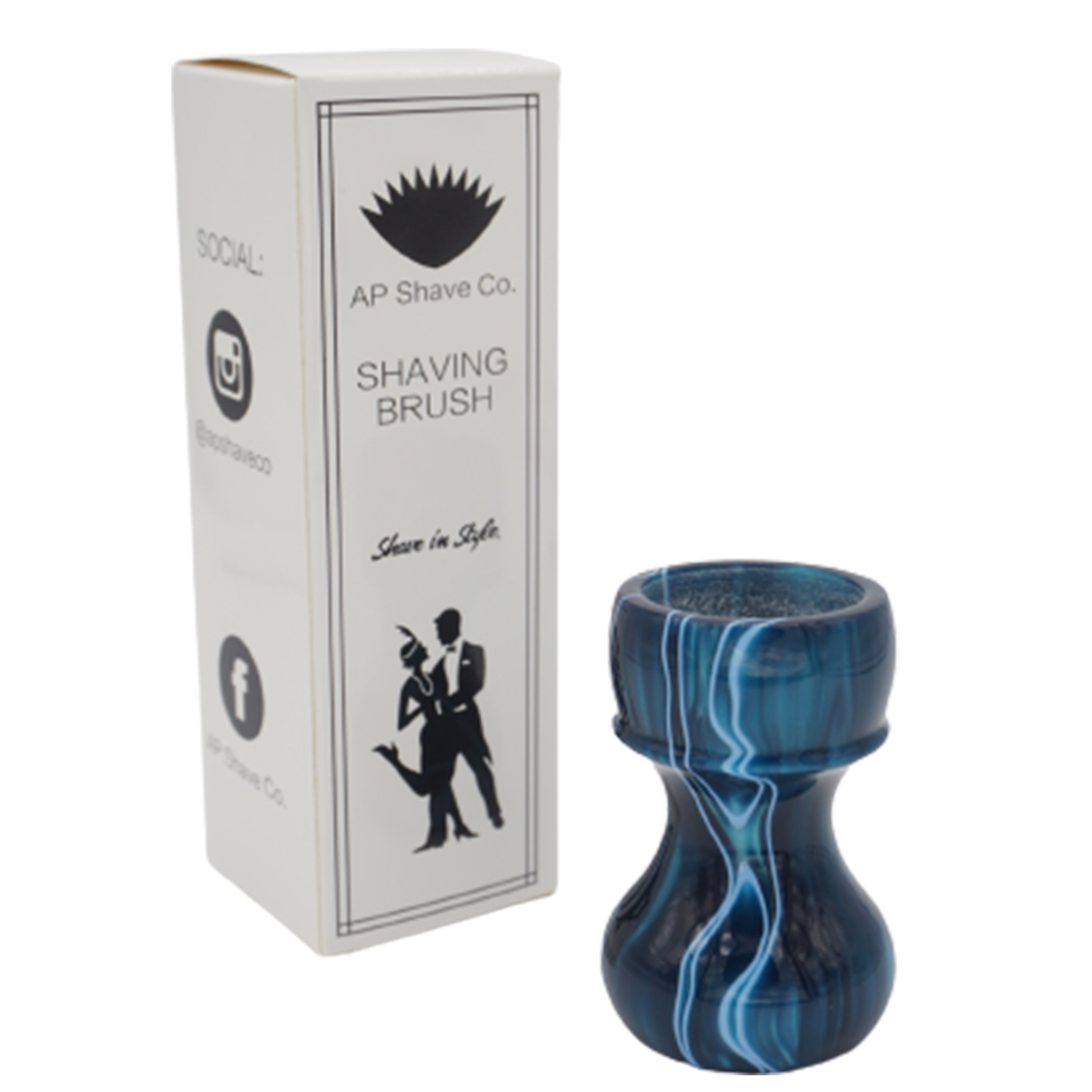 Premium Ocean Waves Handmade Shaving Brush Handle - Fits 24mm & 26mm Knots - Perfect for Wet Shaving, Grooming Kits & Luxury Bathroom Accessories