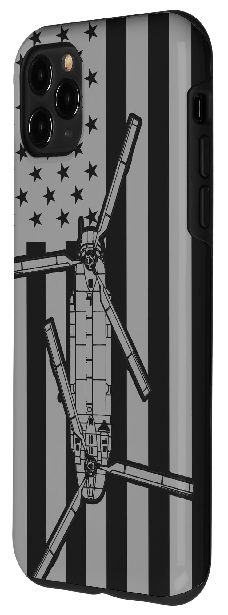 iPhone 11 Pro Max Case - CH-47 Chinook Helicopter & American Flag Design | Durable Protective Cover for Military Enthusiasts & Patriotic Style | Perfect for Outdoor Adventures, Travel & Daily Use