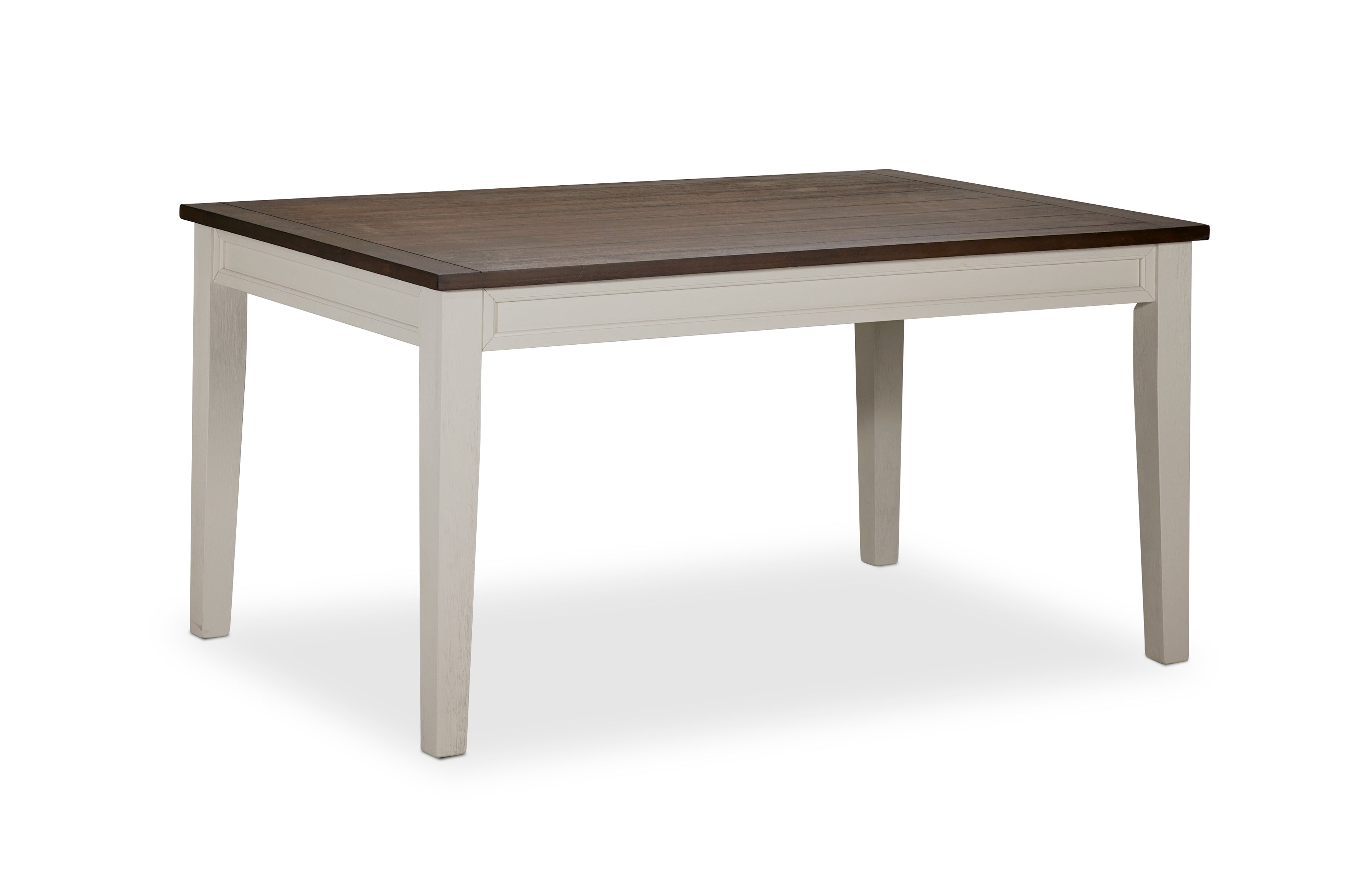 Caylie Ivory & Driftwood Finish Dining Table - Modern Farmhouse Style for Kitchen, Dining Room & Small Spaces