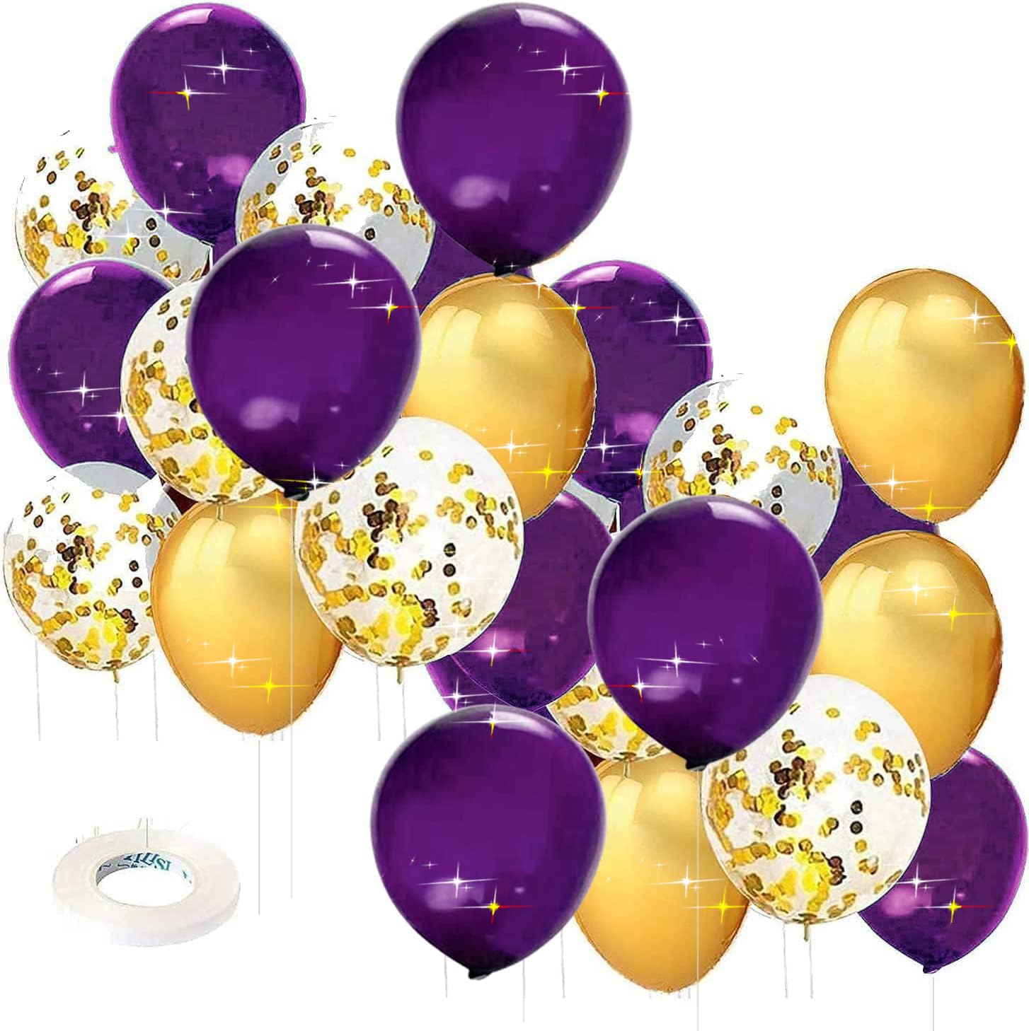 2025 Graduation Decorations Purple & Gold - NYU Graduation Party, Birthday, Wedding & Eid Mubarak Decorations - Elegant Purple Gold Balloons for Women's Celebrations - Perfect for Graduation Ceremonies, Birthday Parties & Special Events