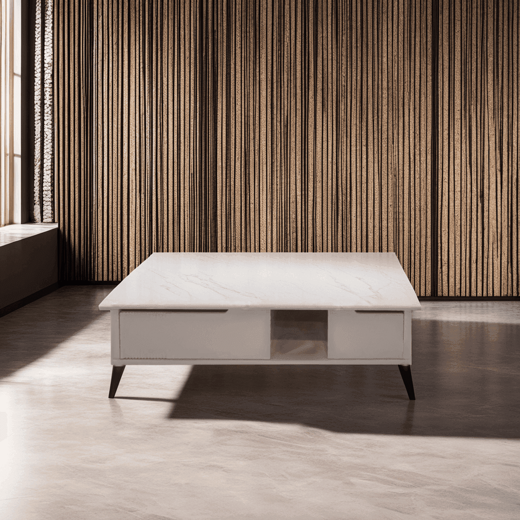 Lucie Marble Coffee Table 100cm - Modern Round Living Room Center Table for Home Decor, Perfect for Living Room, Lounge & Office Spaces