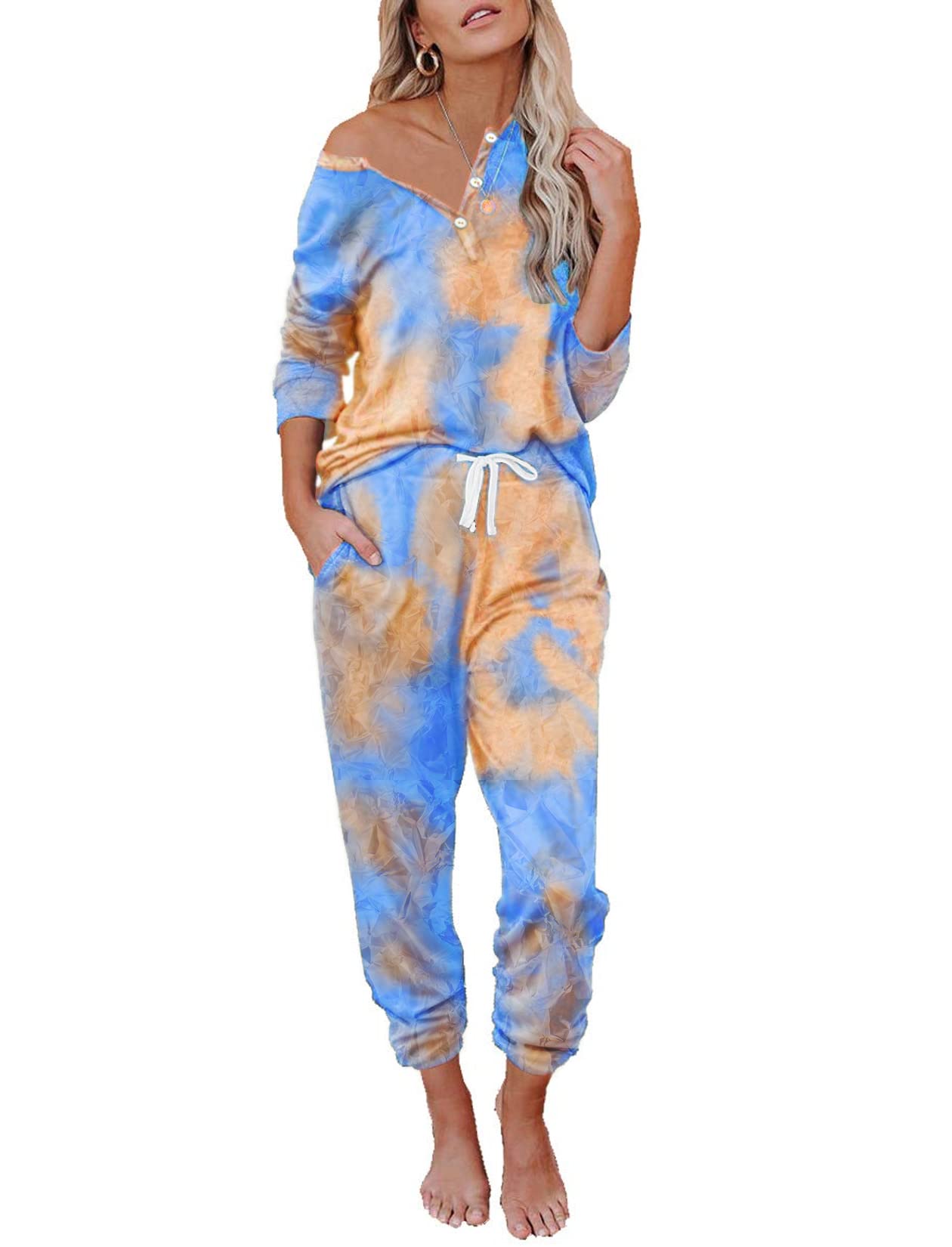 FARORO Women's 2-Piece Lounge Set - Soft Pajama Set with Joggers, Comfortable Loungewear & Sleepwear for Relaxing at Home, Nighttime Comfort, and Cozy Evenings
