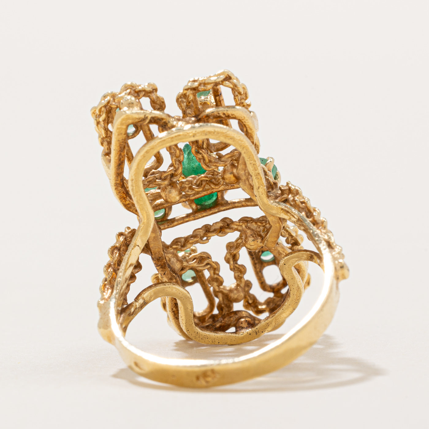 Emerald Cocktail Ring - 0.80 Carat Total Weight (CTW) - Size 7 - Elegant Green Gemstone Jewelry for Women - Perfect for Evening Parties, Weddings & Special Occasions