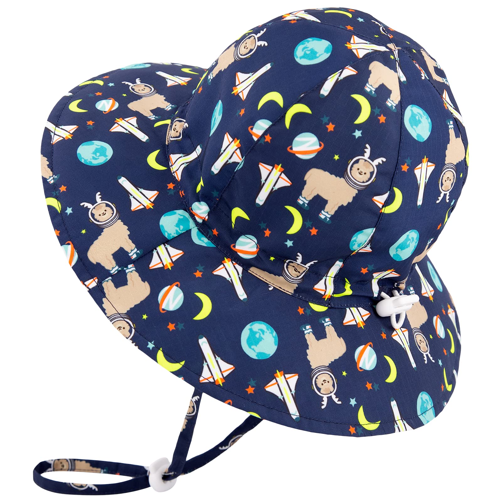 UPF 50+ Baby Sun Hat - Adjustable Toddler Beach Hat for Boys & Girls with Wide Brim - Perfect for Summer Swimming, Outdoor Play & Sun Protection