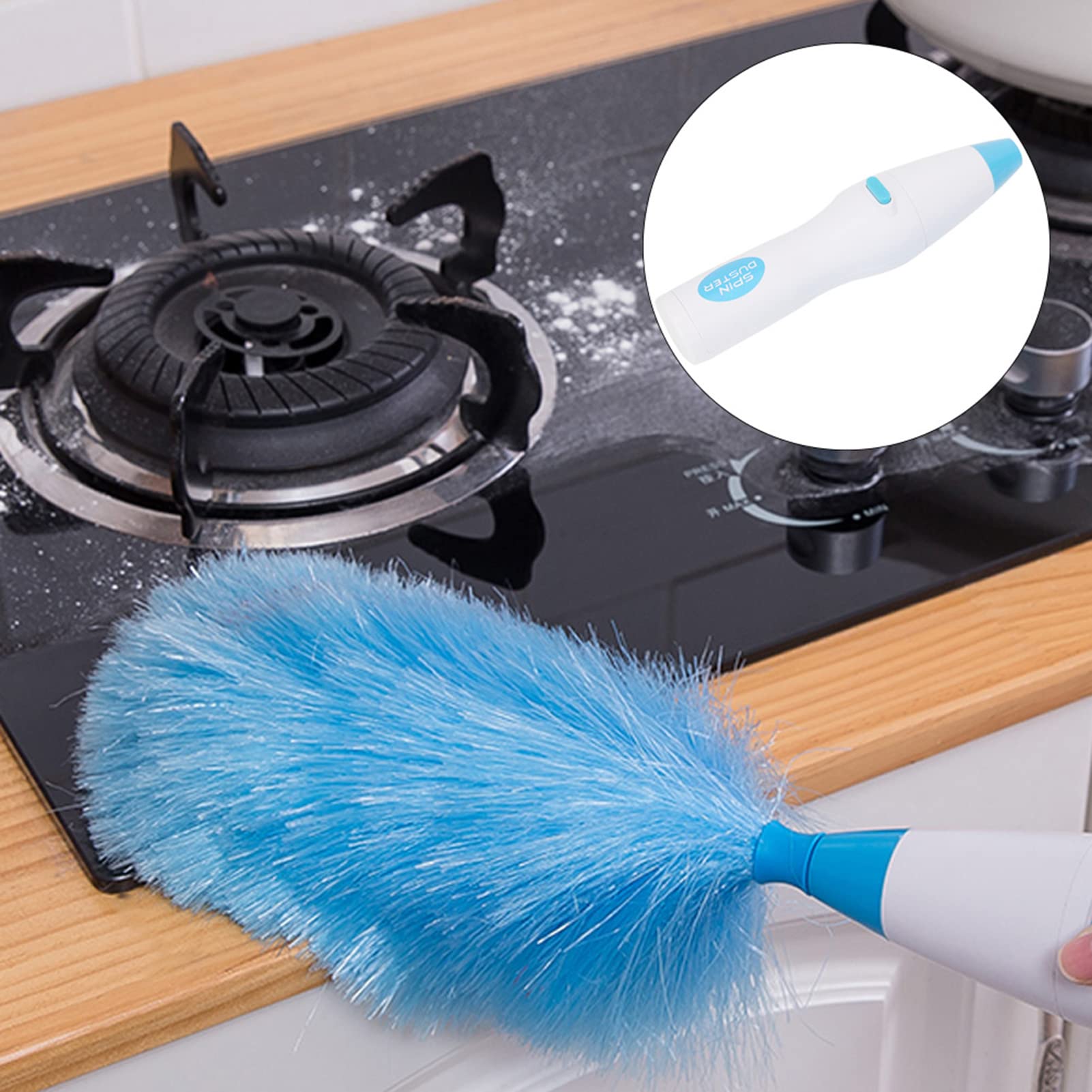 180° Spin Electric Duster - Bendable Cleaning Brush for Windows, Blinds & Furniture | Rechargeable Feather Duster for Home & Office | Perfect for Dusting Ceiling Fans, Baseboards & Hard-to-Reach Areas