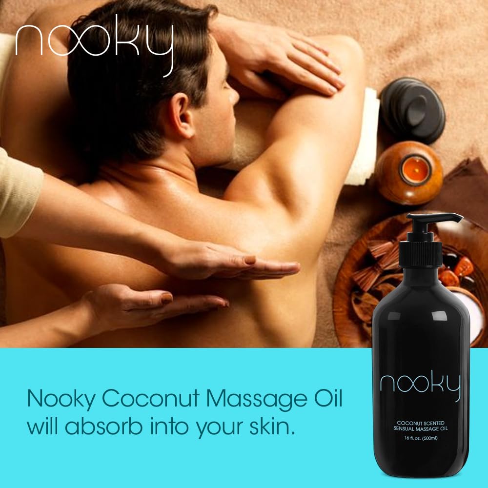16oz Fractionated Coconut Massage Oil - Relaxing & Hydrating for Aromatherapy, Spa, Couples Massage & Self-Care