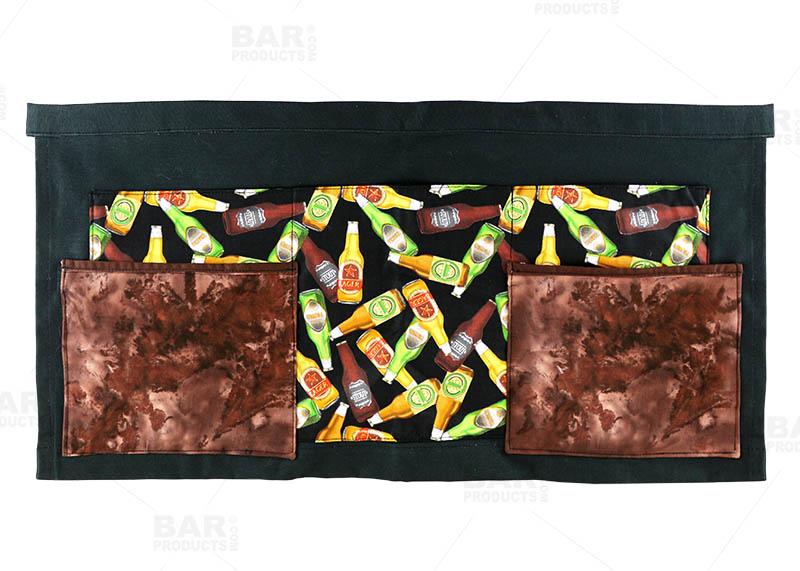 Stylish Beer Pattern Designer Apron with 5 Pockets - Perfect for Home Brewing, BBQ Parties & Kitchen Use
