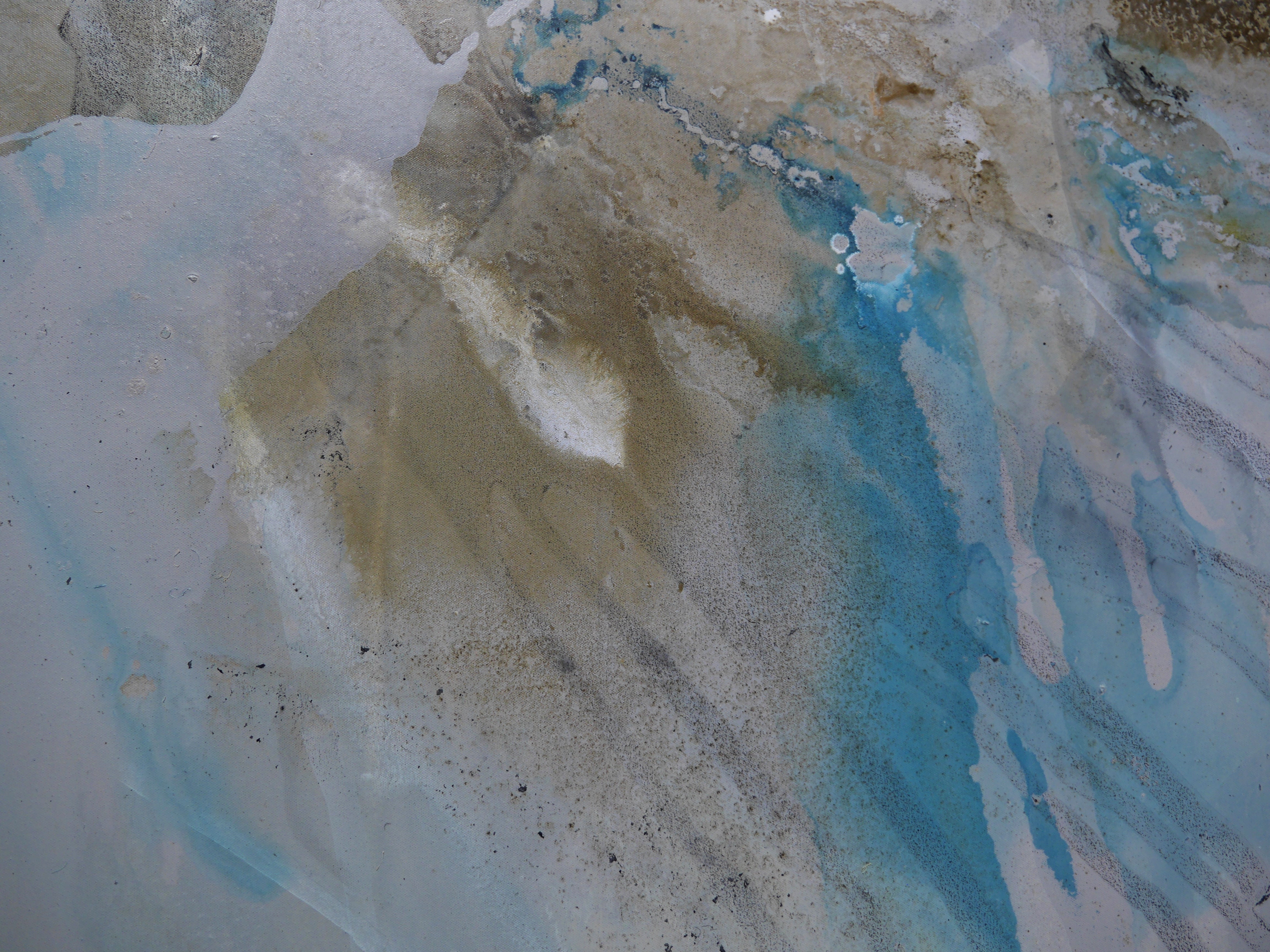Abstract Teal Rust Cream White Blended Painting - 240cm x 100cm Large Wall Art for Living Room, Bedroom & Office Decor | Premium Canvas Artwork