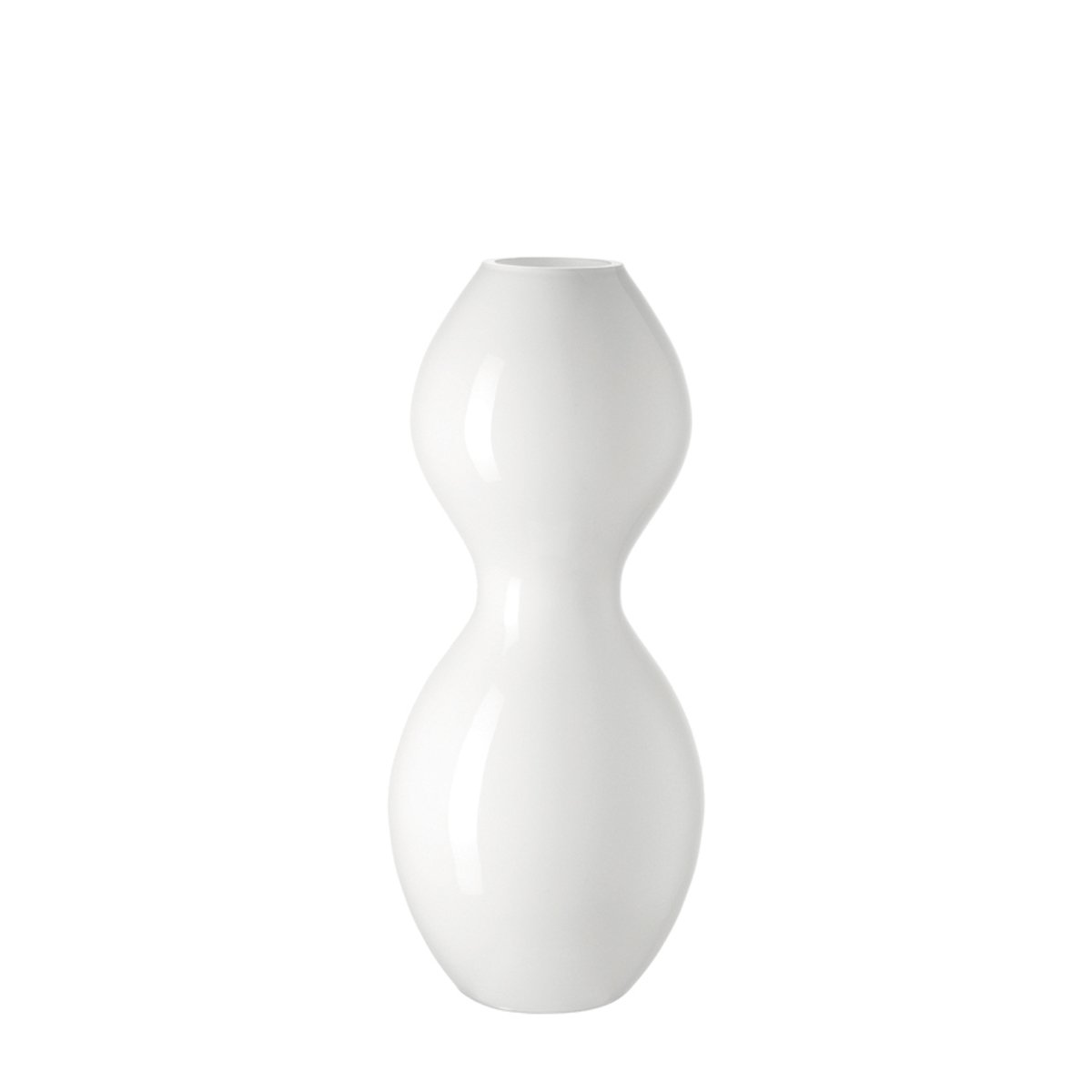 White Cocco Flower Vase - 16.5 Inches (42 cm) Tall Modern Ceramic Vase for Home Decor, Wedding Centerpieces, and Living Room Table Decorations