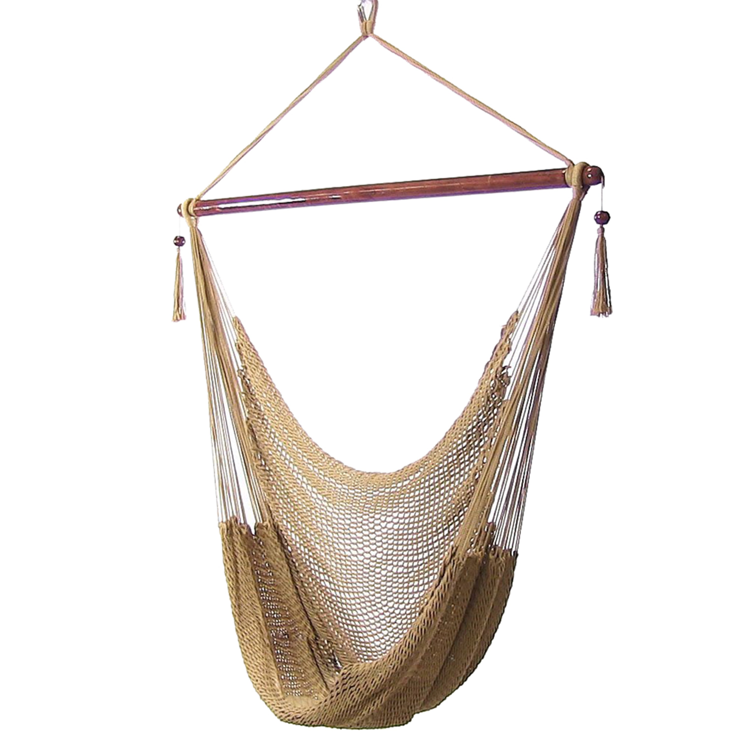 Extra Large Caribbean Polyester Rope Hammock Chair for Outdoor Relaxation - Perfect for Backyard, Patio, Poolside & Beach Lounging