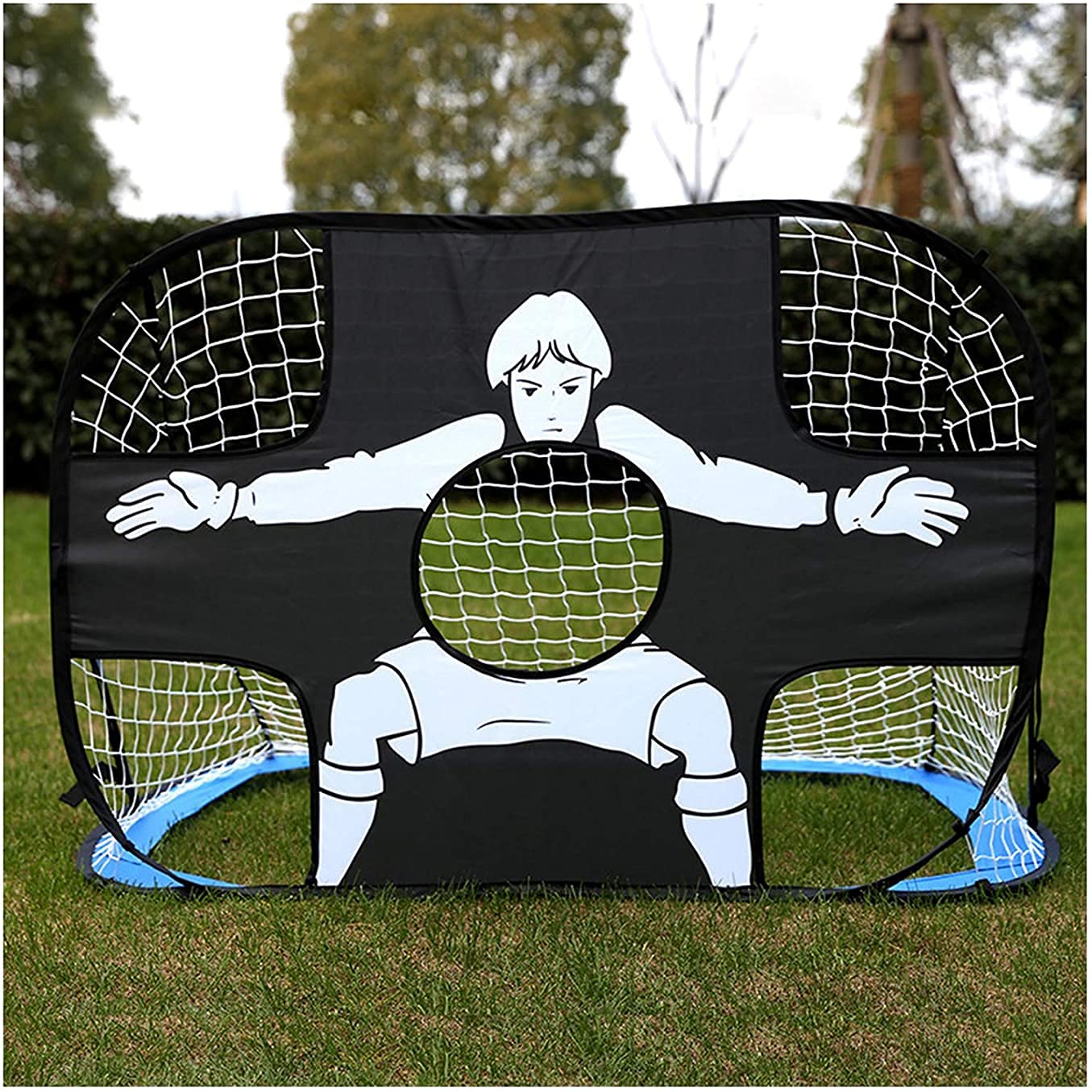 Haieshop Portable Soccer Goal & Net 2-in-1 Pop-Up Football Training Equipment - Folding Kids Soccer Goal for Outdoor Backyard, Garden & Park Practice - Lightweight Easy Setup for Youth Training & Family Fun
